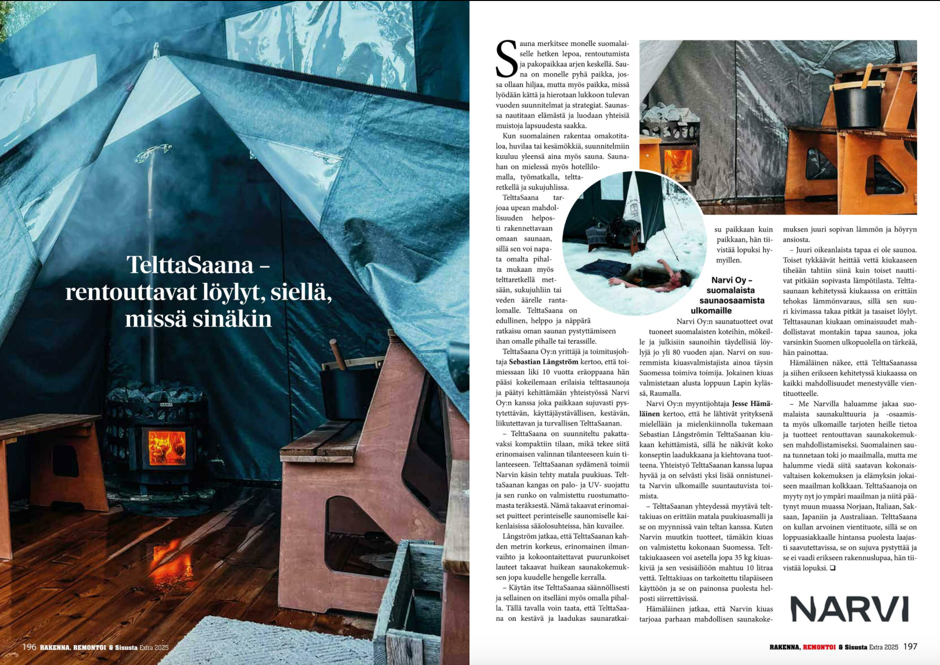 Telttasaana esillä Rakenna, Remontoi & Sisusta -lehdessä